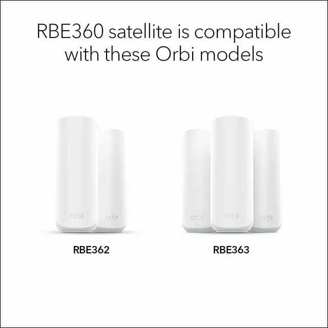 Alt view image 6 of 7 - Orbi 360 Series WiFi 7 Mesh System, Add-on Satellite Works with RBE362 / RBE363, Adds up to 2,000 sq ft., Up to 5 Gbps, 70 Devices, Easy Set Up, Dual-Band, RBE360