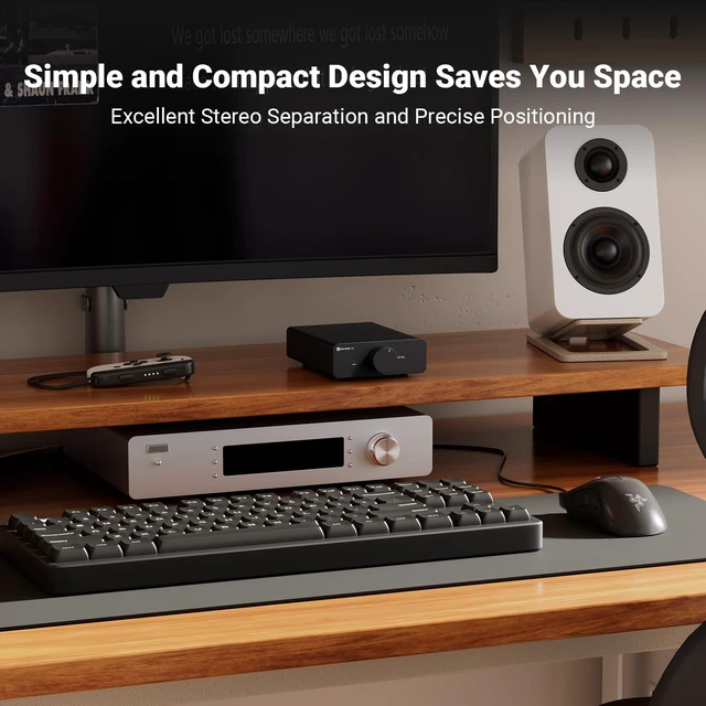 Alt view image 3 of 7 - V3 Stereo Amplifier Home Audio 300 Watts x2 Power TPA3255 Class D Mini Amp 2 Channel Audio Component for Passive Bookshelf Tower Speakers Desktop Home Theater with 32V Power Supply