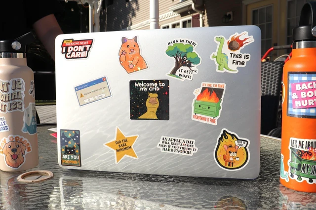 Alt view image 4 of 7 - 412PCS Funny Holographic Stickers for Adults, Waterproof Vinyl Pack Sarcastic Relatable Meme Decals for Laptop, Water Bottle, Phone, Kindle, Journal, Scrapbooking, No Repeats