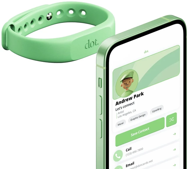 Main image of Band - Digital Business Card Wristband - Tap Compatible with iPhone & Android (Mint)