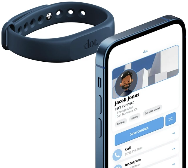 Main image of Band - Digital Business Card Wristband - Tap Compatible with iPhone & Android (Blue)