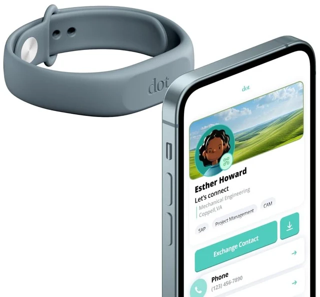 Main image of Band - Digital Business Card Wristband - Tap Compatible with iPhone & Android (Green)