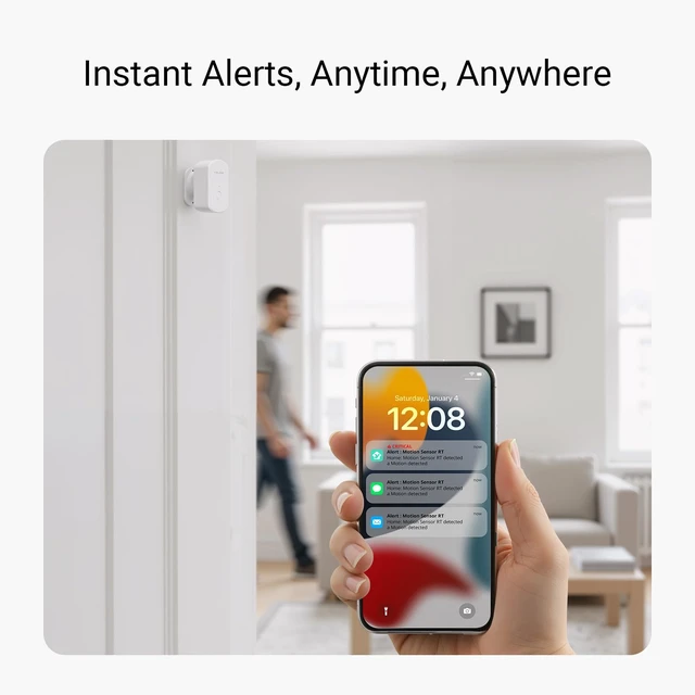Alt view image 7 of 7 - Indoor Radar Motion Sensor RT, YS7806 Motion/No-Motion Alerts, Adjustable Sensitivity, Up to 2-Year Battery, LoRa Protocol Up to 2034 Feet, Hub Required