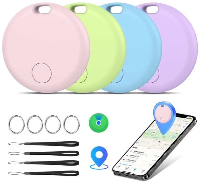 Main image of Air Tracker Tags-4 Pack: Smart Bluetooth Tracker, Item Finder Works with Apple Find My (iOS Only) App, Trakcer Tag Locator for Keys, Luggage, Satchel, weTag mini. (Not for Android Devices)