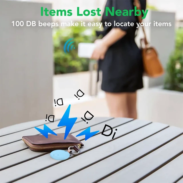 Alt view image 4 of 7 - Air Tracker Tags-4 Pack: Smart Bluetooth Tracker, Item Finder Works with Apple Find My (iOS Only) App, Trakcer Tag Locator for Keys, Luggage, Satchel, weTag mini. (Not for Android Devices)