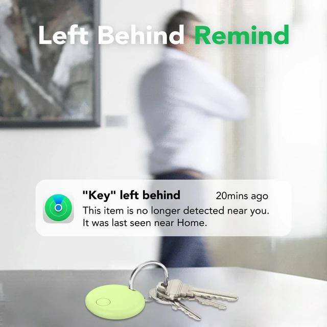 Alt view image 5 of 7 - Air Tracker Tags-4 Pack: Smart Bluetooth Tracker, Item Finder Works with Apple Find My (iOS Only) App, Trakcer Tag Locator for Keys, Luggage, Satchel, weTag mini. (Not for Android Devices)