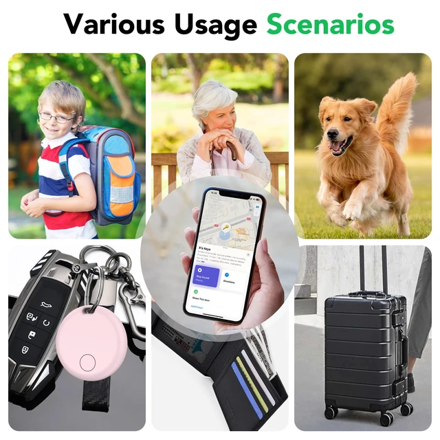 Alt view image 6 of 7 - Air Tracker Tags-4 Pack: Smart Bluetooth Tracker, Item Finder Works with Apple Find My (iOS Only) App, Trakcer Tag Locator for Keys, Luggage, Satchel, weTag mini. (Not for Android Devices)