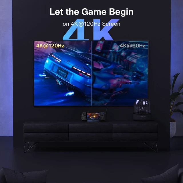 Alt view image 2 of 7 - 4K@144Hz Steam Deck Dock, 8-in-1 Docking Station with 100W Adapter For Legion Go/ROG Ally X/ROG Ally, Valve Stream Deck OLED Hub, HDMI 2.1, 1Gbps Ethernet, 3*USB-A 3.0, 100W USB-C Port