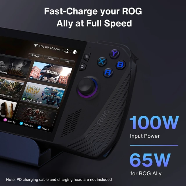 Alt view image 4 of 7 - 4K@144Hz Steam Deck Dock, 8-in-1 Docking Station with 100W Adapter For Legion Go/ROG Ally X/ROG Ally, Valve Stream Deck OLED Hub, HDMI 2.1, 1Gbps Ethernet, 3*USB-A 3.0, 100W USB-C Port