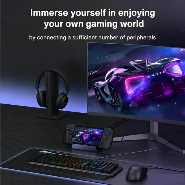 Alt view image 5 of 7 - 4K@144Hz Steam Deck Dock, 8-in-1 Docking Station with 100W Adapter For Legion Go/ROG Ally X/ROG Ally, Valve Stream Deck OLED Hub, HDMI 2.1, 1Gbps Ethernet, 3*USB-A 3.0, 100W USB-C Port