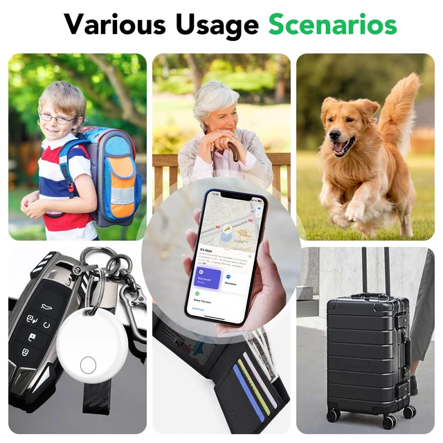 Alt view image 6 of 7 - Air Tracker Tags-4 Pack: Smart Bluetooth Tracker, Item Finder Works with Apple Find My (iOS Only) App, Trakcer Tag Locator for Keys, Luggage, Satchel, Backpack etc. (Not for Android Devices)