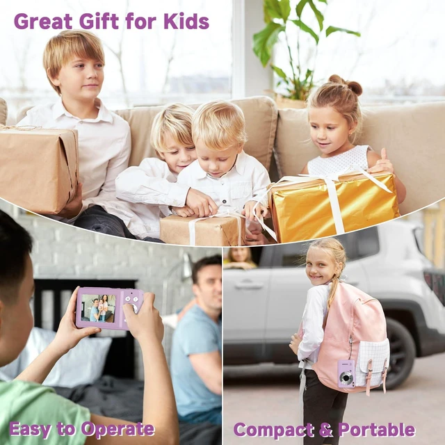 Alt view image 7 of 7 - Digital Camera, 44MP Compact Camera, FHD 1080P Point and Shoot Digital Cameras with 16X Zoom, Face Detect, Smile Capture, Anti Shake, for Boys Girls Teens Gifts (Purple)