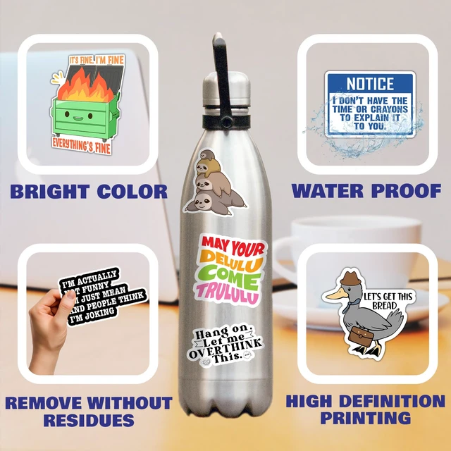 Alt view image 2 of 7 - 300 Pcs Funny Stickers for Adults Meme Water Bottles Decals Pack Waterproof Cool Sticker for Laptop, Bumper, Phone, Hard Hats, Sarcastic, Scrapbooking Decals