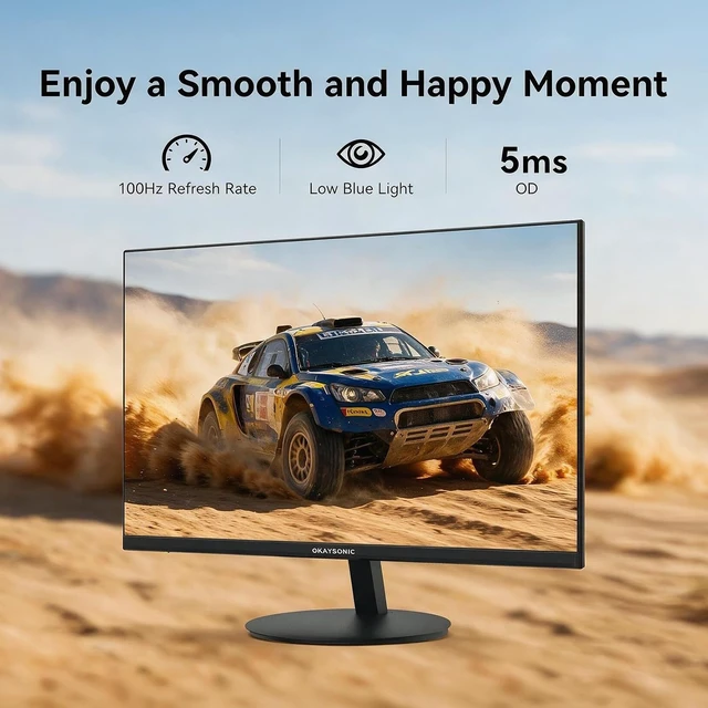 Alt view image 4 of 7 - 24 Inch Monitor 100Hz 1ms, AMD FreeSync, 100% sRGB, Eye Care HDMI VGA Ports, HDR, 40001 Contrast, LowBlue Mode, Ergonomic Tilt Eye Care for Home Office