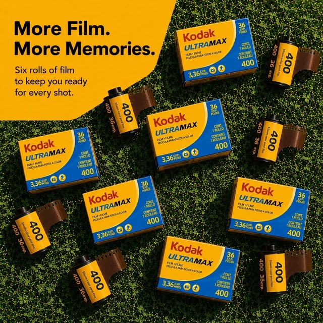 Alt view image 2 of 5 - GC/UltraMax 400 35mm Color Negative Film (6-Pack) 36 Exposures per Roll, ISO 400, Daylight-Balanced Print Film + TSC Microfiber Cloth
