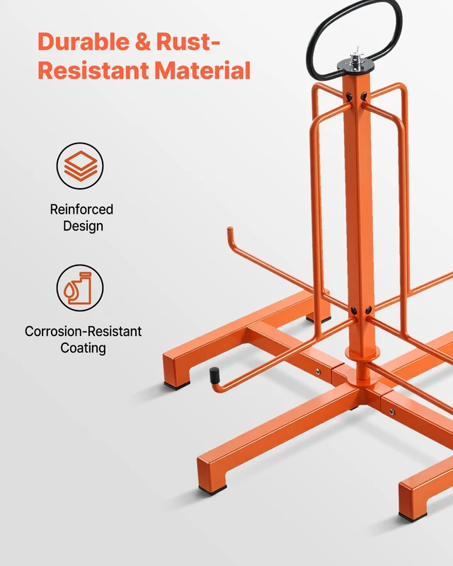 Alt view image 4 of 7 - Cable Dispenser, Floor or Stud Mounted, Wire Spool Rack, Portable Wire Rack Dispenser with Anti-Slip Metal Handle for Wiring Transport, Swivel Eyelet, for Electrical, Industrial and Retail Use