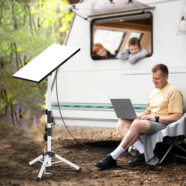 Alt view image 3 of 7 - Starlink Mount Gen 3, Starlink Tripod Stand with Mount Adapter, Adjustable Height for Starlink Standard 4/4X/V3, 90° Tilt Angle Adjustment Starlink Antenna Pipe Adapter (White)