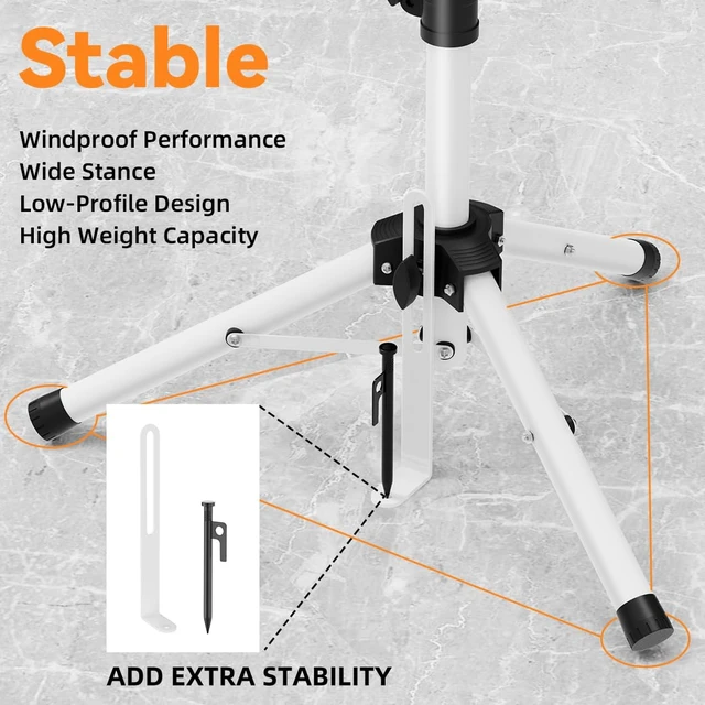 Alt view image 5 of 7 - Starlink Mount Gen 3, Starlink Tripod Stand with Mount Adapter, Adjustable Height for Starlink Standard 4/4X/V3, 90° Tilt Angle Adjustment Starlink Antenna Pipe Adapter (White)