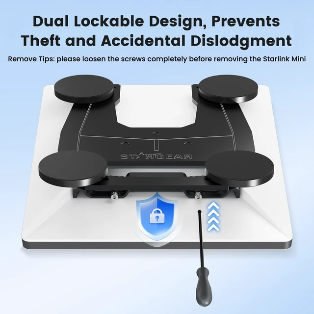 Alt view image 5 of 7 - for Starlink Mini Mount, 200lb Adjustable Starlink Magnetic Mount Heavy Duty Aluminum with Adjustable Magnets Installation Holes, Lockable Starlink Mini Roof Mount for RV Car Boat Truck