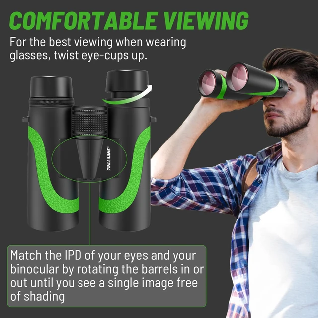 Alt view image 7 of 7 - 15x55 UHD Binoculars for Adults High Powered with Phone Adapter - Large View, BAK4 Prism, Waterproof, Lightweight for Bird Watching, Hunting, Cruise, Travel, Camping (Green)