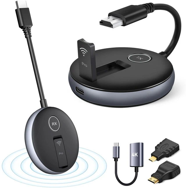 Main image of Wireless HDMI Transmitter and Receiver- Plug and Play Extender Kit, Multi-TV(1TX UP to 4RX), 50M/165FT @60Hz 5.8G/2.4G- Stream Video from Laptop to HDTV/Projector/Monitor