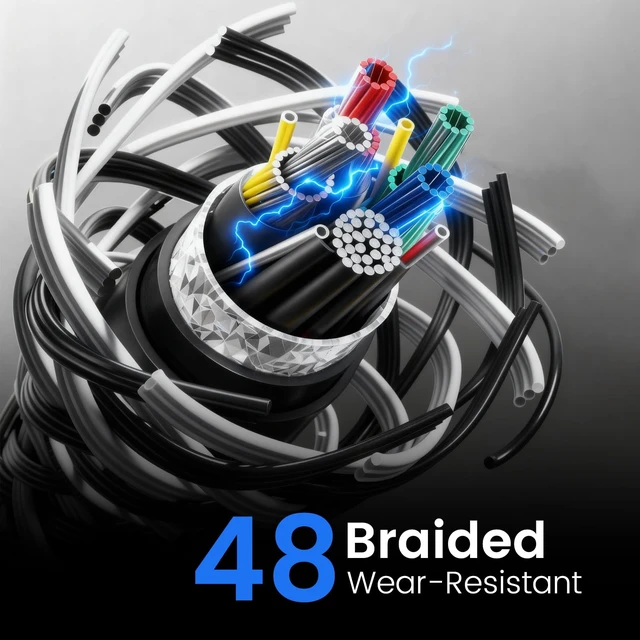Alt view image 3 of 7 - for Starlink Mini Cable 32.8FT, Braided Wear-Resistant 20AWG Replacement Starlink Mini DC Power Cable Starlink Mini Accessories, Starlink Power Cord Outdoor (10M)