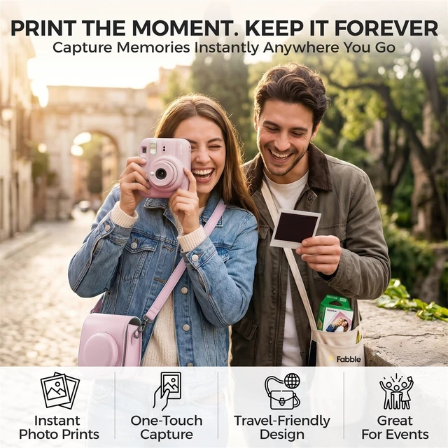 Alt view image 5 of 7 - Instax Mini 13 Instant Film Camera Candy Pink Bundle with Groovy Case, Instax Mini Twin Pack Film 20 Exposures, Automatic Exposure, Close-Up Mode, Selfie Mirror (Candy Pink)