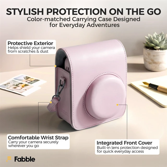 Alt view image 7 of 7 - Instax Mini 13 Instant Film Camera Candy Pink Bundle with Groovy Case, Instax Mini Twin Pack Film 20 Exposures, Automatic Exposure, Close-Up Mode, Selfie Mirror (Candy Pink)