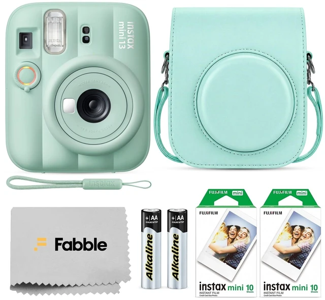 Main image of INSTAX MINI 13 Instant Film Camera Lagoon Green Bundle with Caiul Groovy Case, INSTAX Mini Twin Pack Film 20 Exposures, Automatic Exposure, Close-Up Mode, Selfie Mirror