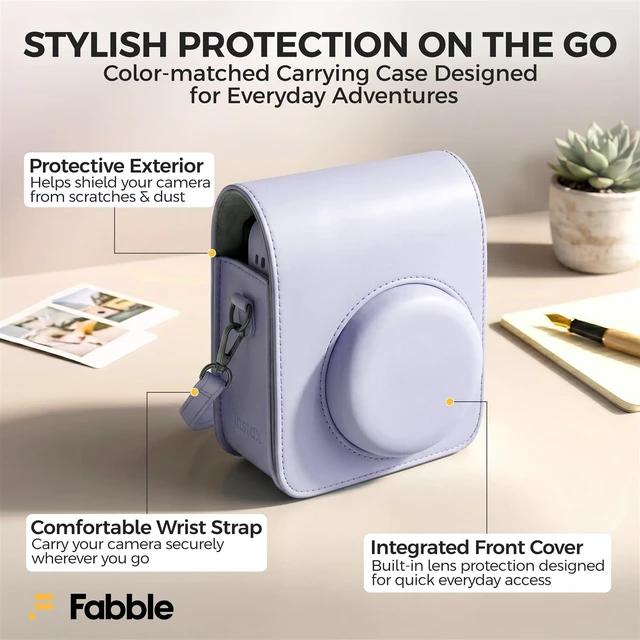 Alt view image 7 of 7 - Instax Mini 13 Instant Film Camera Dreamy Purple Bundle with Groovy Case, Instax Mini Twin Pack Film 20 Exposures, Automatic Exposure, Close-Up Mode, Selfie Mirror