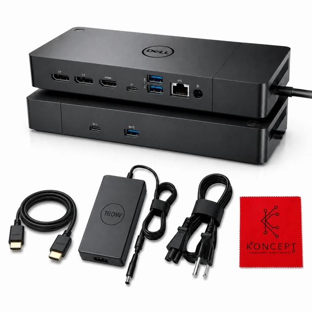Main image of Dell WD19S Docking Station Dual Monitor - 180W USB-C, HDMI + DisplayPort Features mini-DisplayPort, 2x USB-C & 3x USB-A 3.0 for full expansion