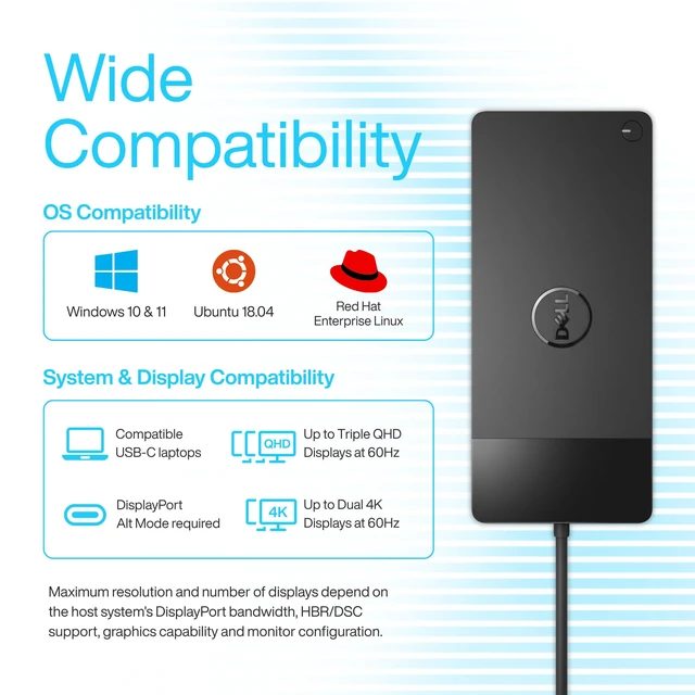 Alt view image 5 of 6 - Dell WD19S Docking Station Dual Monitor - 180W USB-C, HDMI + DisplayPort Features mini-DisplayPort, 2x USB-C & 3x USB-A 3.0 for full expansion
