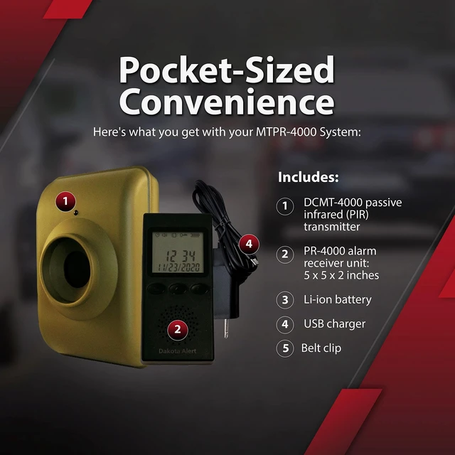 Alt view image 6 of 7 - MTPR-4000 1-Mile Wireless Motion Sensor & Portable Receiver