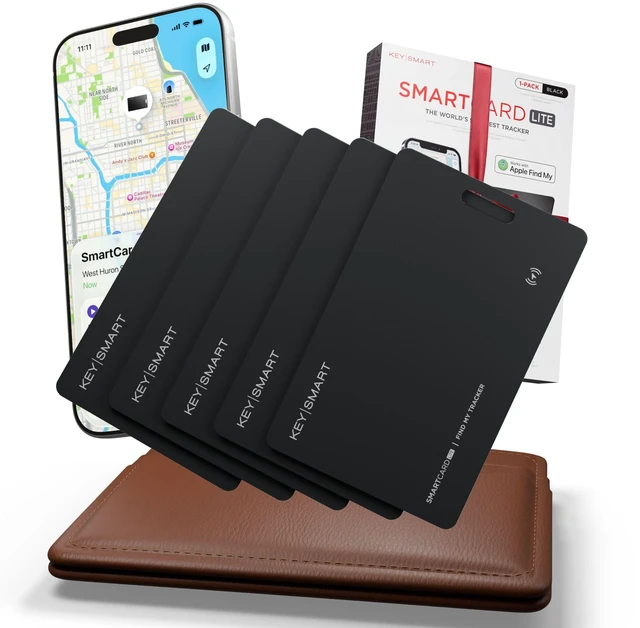 Main image of KeySmart SmartCard Lite 2 Year Battery Wallet Tracker for iPhone Compatible with Apple Find My App, Long-Lasting Single-Use 2-Year Battery Life, Slim Tracking Card