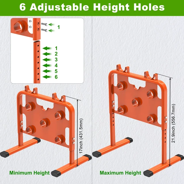 Alt view image 3 of 7 - Heavy-Duty Adjustable Wire Dispenser, Welded Steel Wire Spool Rack Orange Portable Cable Caddy for Spools Up to 33" in Diameter, Height adjustable, Supports up to 800 lbs