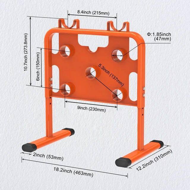 Alt view image 6 of 7 - Heavy-Duty Adjustable Wire Dispenser, Welded Steel Wire Spool Rack Orange Portable Cable Caddy for Spools Up to 33" in Diameter, Height adjustable, Supports up to 800 lbs
