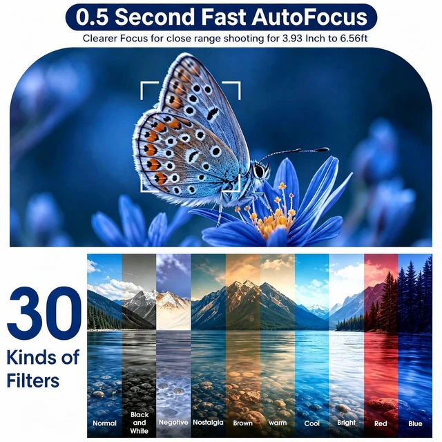 Alt view image 7 of 7 - Camcorder Video Camera 4K Ultra 80MP Vlogging Camera for YouTube IR Night Vision 18X Digital Zoom 3.0 IPS Screen Video Recorder with 32GB SD Card, 2 Batteries, Remote Control and Microphone