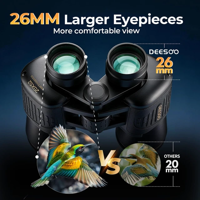 Alt view image 3 of 7 - 20x52 Binoculars for Adults High Powered HD Vision, Large View, BAK4 Prism, Professional for Bird Watching, Cruise Ship, Hunting, Travel, Hiking, Gifts for Men