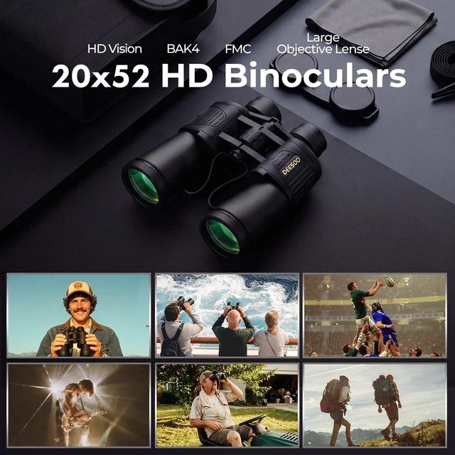 Alt view image 6 of 7 - 20x52 Binoculars for Adults High Powered HD Vision, Large View, BAK4 Prism, Professional for Bird Watching, Cruise Ship, Hunting, Travel, Hiking, Gifts for Men