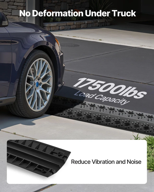 Alt view image 3 of 7 - Drop Over Cable Cover, 17,500 lbs/Axle Load Capacity, 2 Channel Heavy Duty Floor Cord Cover, Cable Hose Protector Ramp, for Indoor, High Walking Traffic Areas, Home, Office, Warehouse, 2 Pack
