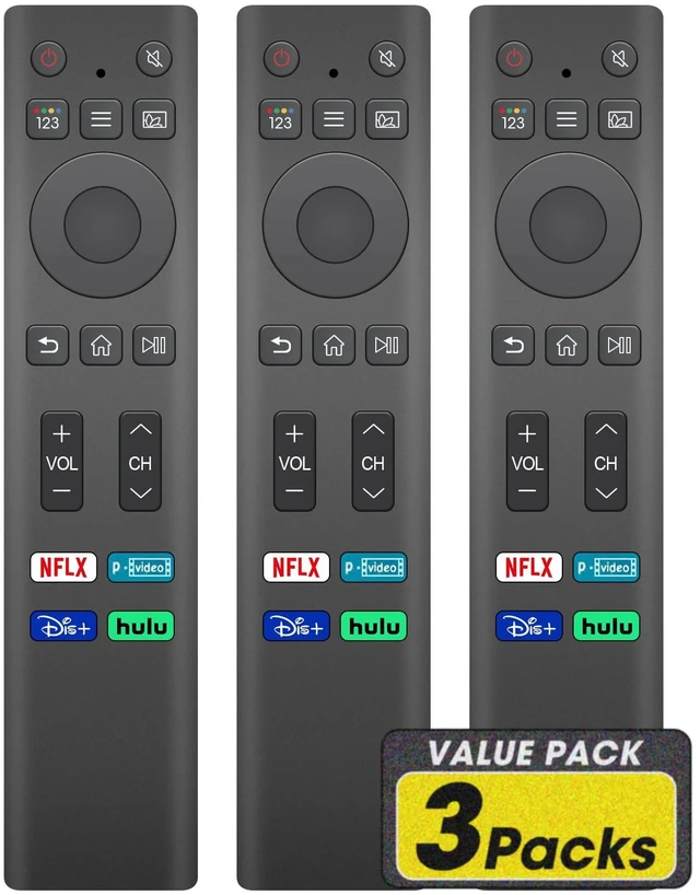 Main image of 3 Pack Replacement for Samsung TV Remote, Universal for All 2019-2025 Samsung Remote Control for Smart TV (NO Voice Function)