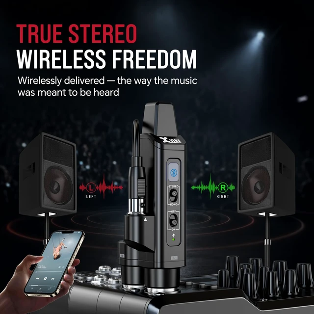 Alt view image 3 of 6 - P3S Stereo XLR Bluetooth Receiver for Audio Mixer,Active PA,DJ System Stereo / Mono Modes, Bluetooth 5.3, 100ft Range, 8H Battery Life, Plug and Play
