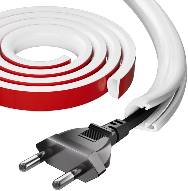 Main image of 118" Silicone Cord Hider for Wall Mount TV, White Self-Adhesive Cable Hider for 1 Cord(1/4" Diameter),Cable Management Under Desk,Cord Organizer,Cable Raceway Home & Office Trim,Cord Concealer Channel