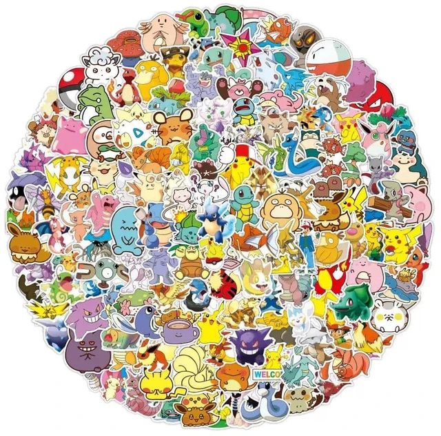 Alt view image 6 of 6 - 200pcs Cute Character Stickers, Cartoon Vinyl Stickers Detachable, Reusable Stickers (Yellow)
