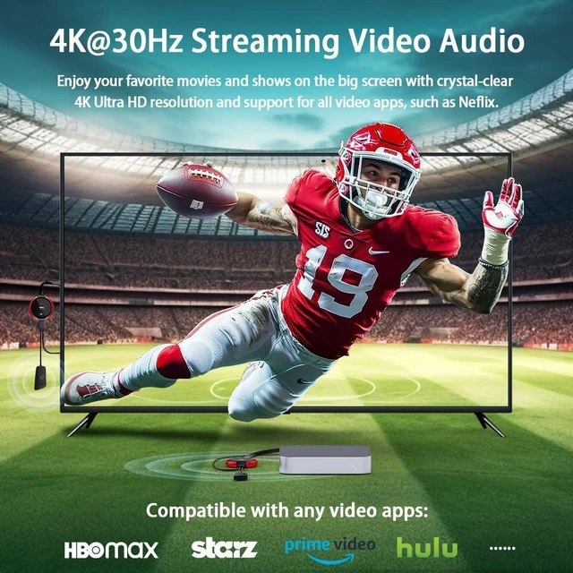 Alt view image 4 of 7 - Wireless HDMI Transmitter and Receiver 4K, 5G HDMI Extender Casting Stable Video/Audio Kit for PC, Laptop, Camera, TV Box, Smartphone, PS5 to Monitor, Projector, HDTV 165FT/50M