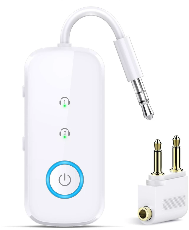 Main image of 2-in-1 Bluetooth 5.4 Transmitter Receiver,Airplane Audio Adapter,Wireless Transmitter for TV/PC/Gym/Switch. Supports up to 2 AirPods/Headphones,Bluetooth Receiver for Car/Home Stereo (Ivory)