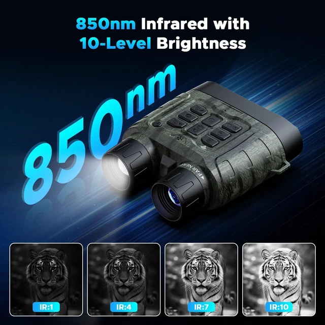 Alt view image 5 of 7 - 4K Night Vision Binoculars with WiFi, 112MP Infrared Night Vision Goggles 12X Zoom, 1500FT Night Vision, 32GB Card for Nature Viewing, Camping, Hiking and Gifts for Men, Dad and Teens