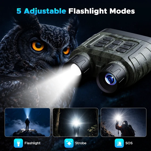 Alt view image 7 of 7 - 4K Night Vision Binoculars with WiFi, 112MP Infrared Night Vision Goggles 12X Zoom, 1500FT Night Vision, 32GB Card for Nature Viewing, Camping, Hiking and Gifts for Men, Dad and Teens