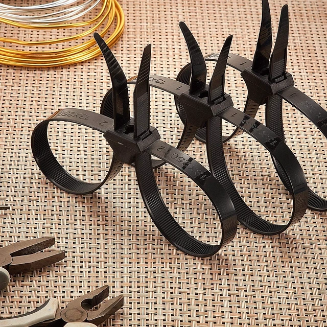 Alt view image 4 of 6 - 200 Pcs 10 x 0.5 Inch Zip Ties Double Sided Cable Ties, Black Eye Hole Design, Durable Reliable Nylon, Resistant to Rust, Corrosion and Outdoor Weather, Adjustable Size, Easy to Open Wrap