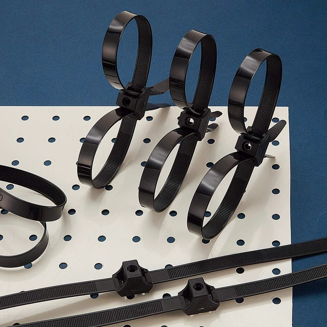 Alt view image 5 of 6 - 200 Pcs 10 x 0.5 Inch Zip Ties Double Sided Cable Ties, Black Eye Hole Design, Durable Reliable Nylon, Resistant to Rust, Corrosion and Outdoor Weather, Adjustable Size, Easy to Open Wrap